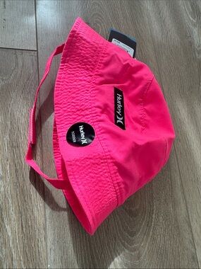 Hurley Toddler Bright Neon Pink Bucket Hat with Chin Strap